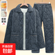 三層加厚夾棉珊瑚絨睡衣男加絨保暖服東北男士家居服爸爸棉襖 深灰色套裝 3XL 推薦135-160斤