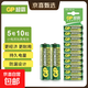 GP超霸5號7號綠超高性能干電池五號七號正品官方店碳性空調電視遙控器小米體重秤電池鼠標鍵盤(pán)家用 5號10?？ㄑb