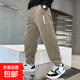 男童秋冬運動(dòng)褲子中大兒童新款加絨休閑褲男孩寬松加厚燈芯絨褲 卡其常規 【清倉特價(jià)甩賣(mài)】 130