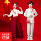 兒童演出服紅色愛(ài)國合唱服中國風(fēng)演出服裝 江山女童款 150