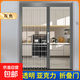 透明亞克力水晶板折疊門(mén)推拉門(mén)隱形鋁合金廚房門(mén)客廳空調隔斷移門(mén) 【咨詢(xún)客服再下單】灰色鋁合金邊框+透明水晶板