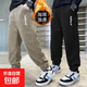 男童秋冬運動(dòng)褲子中大兒童新款加絨休閑褲男孩寬松加厚燈芯絨褲 卡其色加絨 【清倉特價(jià)甩賣(mài)】 150