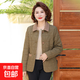 冬季新款輕薄棉衣中老年女裝棉服外套媽媽秋冬季翻領(lǐng)薄棉襖外套女 茶綠色 2XL 建議106-120斤