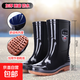 雨鞋男款夏季高筒中筒防滑耐磨水鞋工地勞保春秋防水雨靴釣魚(yú)套鞋 【加厚】393中筒黑色 42
