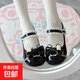 原創(chuàng  )新款小熊奶芙lo鞋lolita小低跟圓頭單鞋日常洛麗塔學(xué)生小皮鞋 黑色 39
