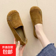 2025春季新款豆豆鞋單鞋軟底透氣媽媽鞋平底防滑耐磨百搭舒適布鞋 駝色 37