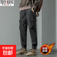工裝褲休閑褲子九分痞帥炸街男士秋冬加厚加絨衛褲男款束腳哈倫褲 灰色 【清倉特價(jià)】 XL