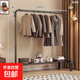 衣架落地臥室家用雙桿晾衣架掛衣架子室內衣服衣帽架加粗陽(yáng)臺衣桿 150cm黑【單桿+置物架】;