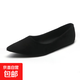 軟底平底鞋淑女2025春季新款網(wǎng)紅淺口瓢鞋低跟工作瓢鞋黑色單鞋女 黑色 38