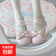 原創(chuàng  )新款小熊奶芙lo鞋lolita小低跟圓頭單鞋日常洛麗塔學(xué)生小皮鞋 粉色 37