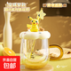 正版寶可夢(mèng)系列甜點(diǎn)高硼硅吸管杯耐高溫家用玻璃杯子公仔水杯禮物 吸管玻璃杯-皮卡丘