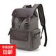復古帆布雙肩背包個(gè)性時(shí)尚商務(wù)旅行電腦包抽繩雙肩書(shū)包批發(fā) 灰色 29*16*42