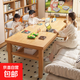 客廳大長(cháng)書(shū)桌家用電腦桌去客廳化桌子辦公桌大板桌閱讀學(xué)習桌餐桌 【雙層全實(shí)木-單桌】原木色160*80cm