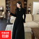 【新年戰袍】新款顯瘦高級感針織連衣裙女秋冬長(cháng)款赫本風(fēng)氣質(zhì)打底 氣質(zhì)黑 均碼