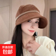 2025爆款帽子女冬季網(wǎng)紅百搭淑女風(fēng)鴨舌帽可掛口罩保暖護耳盆帽子 條絨露絲【咖啡】