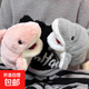 保暖手套 小鯊魚(yú)手偶手套雜技玩偶鯊臂毛絨玩具網(wǎng)紅女生日禮物 兩只裝【灰色+粉色小鯊魚(yú)手偶】嘴巴可動(dòng)