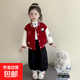 女童外套加絨2025新款洋氣兒童衣服1-3秋冬小女孩加厚棒球服3-6歲 棒球服紅色 100 cm