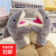 保暖手套 小鯊魚(yú)手偶手套雜技玩偶鯊臂毛絨玩具網(wǎng)紅女生日禮物 兩只裝【灰色小鯊魚(yú)手偶】嘴巴可動(dòng)