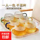 玻璃水杯錘紋帶把手耐高溫防爆泡茶杯家用大容量喝水杯ins簡(jiǎn)約 6只6色錘紋杯（400毫升）