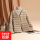 2025秋冬新款羽絨棉服女短款輕薄保暖內膽韓版修身時(shí)尚外套保暖衣 神秘百搭-卡其 XL 108-118斤
