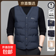 2025羽絨服馬甲男士新款秋冬中老年內穿保暖爸爸馬夾坎肩背心外套 20919-HB8612藏青 M (170)約100-120斤可穿