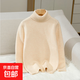 加厚兒童套頭毛衣100%純羊毛衫男童女童針織衫高領(lǐng)寶寶打底衫內搭 米色 150