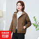 輕薄棉襖女2025秋冬新款保暖棉服外套時(shí)尚連帽短款小個(gè)子菱格棉衣 咖啡色 XL 106-120斤