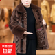 洋氣媽媽新中式加絨加厚保暖外套奶奶裝棉衣中長(cháng)款大衣中老年棉襖 美拉德咖加絨單上衣 3XL 建議116-130斤