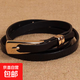 百搭女士糖果色細腰帶甜美簡(jiǎn)約休閑針扣皮帶時(shí)尚青少年褲帶 黑色