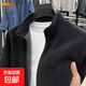 清倉撿漏秋冬款衛衣男保暖抓絨拉鏈外套搖粒絨開(kāi)衫雙面絨夾克 黑色 XL