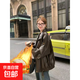 棕色皮衣外套女2025新款立領(lǐng)寬松bf慵懶風(fēng)機車(chē)氣質(zhì)pu咖色皮夾克 棕色 加絨 M