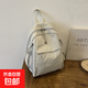 雙肩包超輕2026新款女包高級感小眾尼龍帆布上班通勤旅行背包輕便 淺灰色/