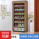 宿舍鞋架子家用門(mén)口防塵出租屋室內收納學(xué)生寢室簡(jiǎn)易布藝組裝鞋柜 單排7層-咖啡色 【防銹圓管/防水淋模無(wú)紡布】