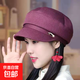 中老年人帽子女春夏天媽媽鴨舌帽薄款布帽老人帽奶奶春夏老太太帽 酒紅