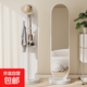 旋轉穿衣鏡全身落地鏡家用女生臥室掛衣帽架一體可移動(dòng)大試衣鏡子 雙圓旋轉款-168*30白色