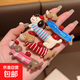 韓系可愛(ài)條紋臘腸狗兩件套發(fā)夾女高級感劉海碎發(fā)邊夾側邊夾子頭飾 主圖四件套