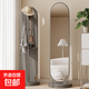 旋轉穿衣鏡全身落地鏡家用女生臥室掛衣帽架一體可移動(dòng)大試衣鏡子 雙圓旋轉款-168*40灰色
