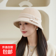 秋冬季新款漁夫帽女韓版優(yōu)雅百搭顯臉小盆帽英倫洋氣保暖毛呢帽子 米色 均碼