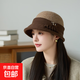 秋冬季新款漁夫帽女韓版優(yōu)雅百搭顯臉小盆帽英倫洋氣保暖毛呢帽子 咖啡 均碼
