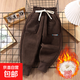 兒童加絨褲子冬天寶寶加厚運動(dòng)褲一體絨兒童保暖長(cháng)褲男女童休閑褲 咖啡色 90 cm