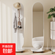 旋轉穿衣鏡全身落地鏡家用女生臥室掛衣帽架一體可移動(dòng)大試衣鏡子 雙圓移動(dòng)款-168*40白色