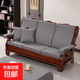老式實(shí)木沙發(fā)墊子帶靠背防水純色木頭椅三人座加厚海綿坐墊 灰色 55cm*50cm 單人位 高60cm
