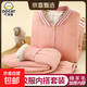 兒童校服神器秋冬新款三層絎棉男童棉衣加絨加厚內搭女童棉襖a類(lèi) JMTZ04-套裝-深貝粉 【A類(lèi)材質(zhì)】  170 （建議身高155-165CM）