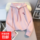 女童衛衣2025新款春秋大童洋氣小女孩韓版秋冬連帽衫時(shí)髦加絨上衣 粉色【連帽衛衣衫】 160 適合身高150cm左右