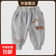 男童褲子春秋款小童休閑褲男女寶寶可愛(ài)燈籠褲 dog-淺花灰 90 【建議身高80-90cm】