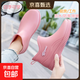 防水雨鞋女士2025新款防油防滑洗車(chē)廚房短筒水靴時(shí)尚農用涉水水鞋 粉紅色 38