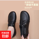 2025春秋款媽媽鞋舒適軟底中老年皮鞋防滑平底老人奶奶休閑女單鞋 黑色 38