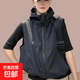 無(wú)袖馬甲女新款寬松百搭休閑連帽寬松坎肩薄款短外套女 黑色 2XL [建議130-145斤]