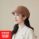 秋冬季羊毛呢媽媽馬術(shù)帽女高級感蝴蝶結優(yōu)雅復古小香風(fēng)鴨舌帽子 駝色 均碼