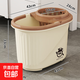 拖把桶家用老式地拖桶加厚塑料拖布桶洗拖把水桶長(cháng)方形擠水墩布桶 奶黃